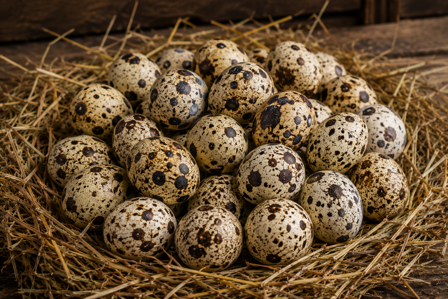 Speckled Coturnix quail eggs